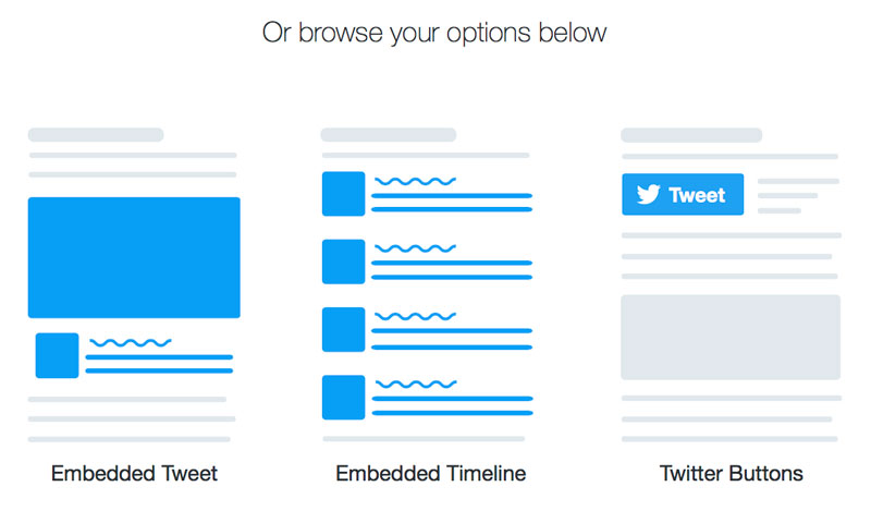 twitter feed options