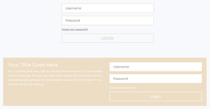 CSS to customise the Divi Login module