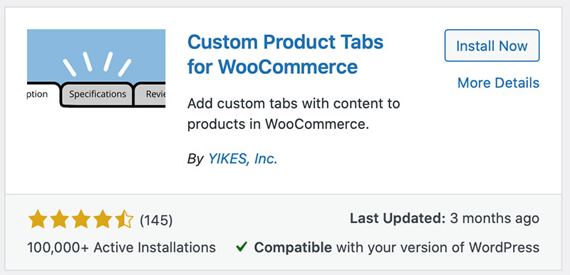 custom product tabs