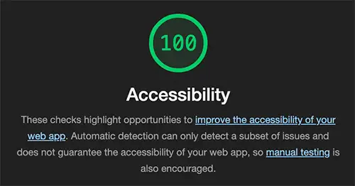 website accessibility score