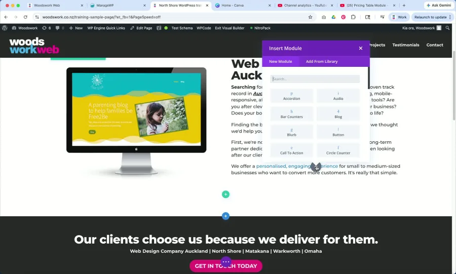 Add a Video module to the page